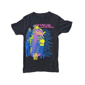One Direction 2013 Take Me Home Tour Shirt Size XS Neon Phone Booth Indie Sleaze
